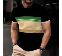 XINRUYI Creative Simple geometric pattern T-shirt summer casual 3D printing short-sleeved man woman round neck top