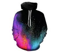 XINRUYI Fall and Winter 3D Full-Body Printed Spray-Painted Hooded Sweatshirt for Men and Women, Casual Pullover Sweatshirt