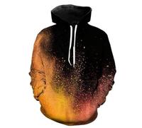 XINRUYI Fall and Winter 3D Full-Body Printed Spray-Painted Hooded Sweatshirt for Men and Women, Casual Pullover Sweatshirt