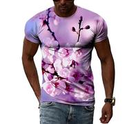 XINRUYI Romantic Cherry Blossom Story 3D beautifully printed T-shirt boys and girls round neck short sleeve clothing