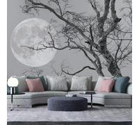 XINRUYI Self-Adhesive 3D Wallpaper with Nighttime Tree Branches and Moon Design, wall Art Stickers for Bedroom and Living Room Decoration