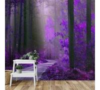 XINRUYI Self Adhesive PVC Mural 3D Wallpaper Purple Landscape Leaf wall Cloth Living Room Bedroom Background wall Decoration
