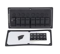 XinrZythrop 8 Gang Rocker Switch Panel with Overload Protector, 12V Pre Wired Toggle Switch Panel, Aluminum Alloy Switch Control for RV Marine Boat Truck