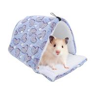 XinrZythrop Purple Winter Hamster Warm Hammock Hanging Bed, Small Pet Nest for Hamster Squirrel Sugar Glider Guinea Pig Chinchilla, Flannel Hanging House with Buckle for Cage