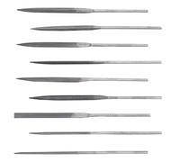 XINSHANG 10pcs Needle File Set with Handles, 5.5'' Swiss Pattern, Double Cut, Medium Teeth, Ideal for Precise Work, Jewelry, Watchmaking, etc.