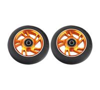 Xinsheinelry 100mm Scooter Wheel Light Weight Aluminum Rims High Elasticities PU Tires Sealed Precisions Bearing Skateboard Part Skating Scooter Replacement Wheel