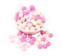 Xinsheinelry 100Pcs Colorful Acrylic Craft Beads 10mm Round Shape 2.4mm Hole Size Bead for Necklace Jewelry Accessories Beads