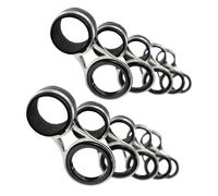Xinsheinelry 10Pcs 10 Size Stainless Steels Frame Fishing Rod Guides Replacement Set Eyes Repair With Ceramic Rings Guides