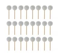Xinsheinelry 24pcs Cupcake Toppers for Party Decoration Stylish Reflective Sphere Cake Picks Accessories Cake Decorating Ornament Accessories
