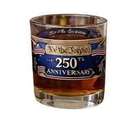 Xinsheinelry 250Th Anniversary High Borosilicate Glass Whiskeys Cup Commemorative 300Ml Drinkware for Beverages Cocktails Home Club Irish Glass