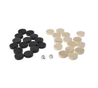 Xinsheinelry 30pcs Wooden Draughts & Checkers & Backgammon Chess Pieces Set for 2 Players, Ages 6+