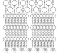 Xinsheinelry 360 Pcs/Set Split for with Chain Open Jump Rings Screw Eye Pins Connector Accessories Silver Golden Alloy Keych for Resin Jewelry Making