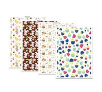 Xinsheinelry 4 Sheets Flower Printing Clay Watercolor Transfer Paper Sticker Soft Pottery Earrings Jewelry Making Handmade Flower Printing Clay