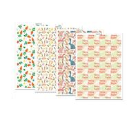 Xinsheinelry 4 Sheets Flower Printing Clay Watercolor Transfer Paper Sticker Soft Pottery Earrings Jewelry Making Handmade Flower Printing Clay