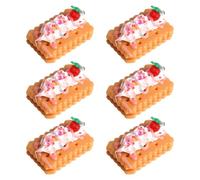 Xinsheinelry 6Pcs Artificial Sandwich Biscuits Realistic Fake Food Cream Dessert Realistic Simulation for Decoration Display Sweet Centered