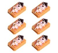 Xinsheinelry 6Pcs Artificial Sandwich Biscuits Realistic Fake Food Cream Dessert Realistic Simulation for Decoration Display Sweet Centered