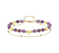 Xinsheinelry Artisanal Double Thread Stone Sphere Bangle Tender Heart Plan Natural Jewelry Modifiable Chain for Women Natural Charm Bangle