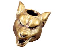 Xinsheinelry Artistic Brass Wolf Head Pendant Keychain Decoration Jewelry Making Supplies Paracord Bracelets Accessories Backpack Hanging Ornament