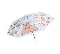 Xinsheinelry Auto Windproof Compact Travel Umbrella for Kids Automatic Open Close Clear Folding Rain Protections Dome See Through Umbrella
