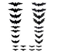 Xinsheinelry Bat Sticker with LED Light Halloween Decoration Adhesive PVC Clings Realistic Wall Decals for Living Room Classroom Halloween Led