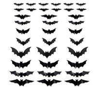 Xinsheinelry Bat Sticker with LED Light Halloween Decoration Adhesive PVC Clings Realistic Wall Decals for Living Room Classroom Halloween Led