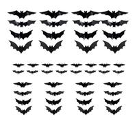 Xinsheinelry Bat Sticker with LED Light Halloween Decoration Adhesive PVC Clings Realistic Wall Decals for Living Room Classroom Halloween Led