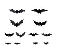 Xinsheinelry Bat Sticker with LED Light Halloween Decoration Adhesive PVC Clings Realistic Wall Decals for Living Room Classroom Halloween Led