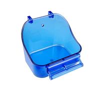 Xinsheinelry Bird Bath Box Parakeet Caged Bathing Tub with Standing Perch for Small Birds Budgies Parrots 2 Colors Bath for Cage Inside Cockatiel Parakeet Birds Conure Finch