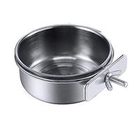 Xinsheinelry Bird Feeding Cups Food Bowl Clamp Holder Cage Cup for Parakeet African for Grey Conures Cockatiels Lovebird Bird Feeding Cups Removable Stainless Steel Bowl Clamp Holder Birds