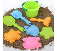Xinsheinelry Brightly Colored Sandbox Play Items 8 Piece Collection Including Mold Shovel and Pail for Outdoor Fun Kids Sand Dolls Outdoor