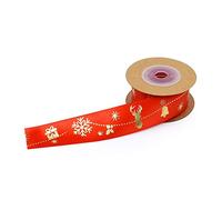 Xinsheinelry Christmas Ribbon Bronzing Snowflake Snowman Ribbons for Gift Wrapping Webbing Christmas Ribbon