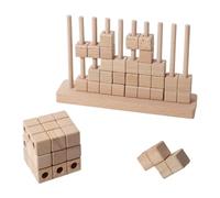 Xinsheinelry Classical Russian Design Wooden Block Set Puzzle Game Education Toy for Kids Spatial Awareness Early Learning Activity Early Education Building Block Toy