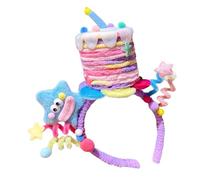 Xinsheinelry Eye Catching Birthday Cake Headband with Twisted Star Embellishments Headwear for Themed Parties and Weddings Cake Headband