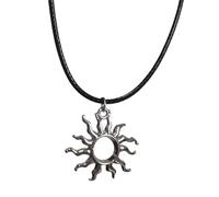 Xinsheinelry Fashion Trend Sun Star Pendant Collarbone Chain Temperament Simple Cold Adjustable Black Rope Necklace
