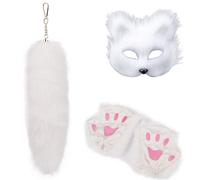 Xinsheinelry Fashionable Foxes and Gloves with Detachable Designs Tail Home Accessory for Creative Halloween Costuming Theme Party Gear