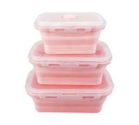 Xinsheinelry Folding Bentos Box Set Spills Proof Easy Cleaning Quick Drying Great for Commuters Students Busy Lifestyles Portable Folding Silicones Lunch Box