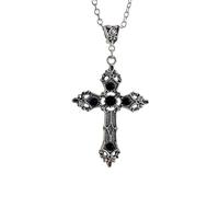 Xinsheinelry Gemstones Cross Necklace Light Luxury Women Clavicle Chain Punk Gothic Choker for Women Girls Religious Jewelry Gothic Symbol Easter Jewelry