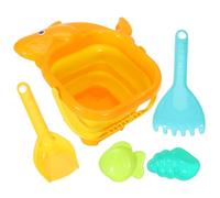 Xinsheinelry Kids ABS Foldable Sand Play Collection 5PCS Cartoon Design Water Container Folding Sand Bucket Set