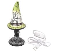 Xinsheinelry Magically Wizard Hat Shape Nightlight USB Powered Mysterious Glowing Witch Hat Table Lamp Living Room Bedroom Ornament Witchcrafts Home Accessories