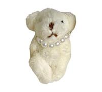 Xinsheinelry Miniature Plush Jointed Bear Craft Accessory with Interchangeable Bead Decorations for Gift Packaging Soft Plush Bear Necklace Pendant