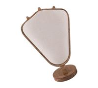 Xinsheinelry Multifunctional Triangular Jewelry Organiser with Natural Fiber Surfaces and Wooden Necklace Rack Sustainable Jewelry Shop Accessories
