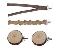Xinsheinelry Natural Wood Bird Perch Parakeet Stand Platform Paw Grinding Climbing Sticks Branches Bird Cage Accessories 4Pack Standing Sticky for Small Natural Wood Standing Stick Hanging Stick