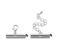 Xinsheinelry Of 10 Crimp End Caps Slider Clasp Buckles Alloy Extending Chains Suitable for Jewelry Making Slider Clasp Buckles