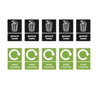 Xinsheinelry Of 10 Recycle Decals Square Sticker for Indoor & Outdoor Trash Containers Decor Stickers