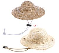 Xinsheinelry Pet Hat Dog Straw For With Adjustable Strap Sombrero Cap Size S/L Dog For Costume Accessories Pet Toy Basket With Lid