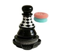 Xinsheinelry Pots Scrubber with Handle Innovative Chess Inspired Dishwashing Brush for Various Cookware Types Pots Cleaning Brush Set Innovation Container Scourer