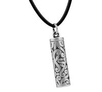 Xinsheinelry Prayer Amulet Necklace Hollowed Pendant Can Accommodate Scripture Vintage Look Comfortable Leather Cord Jewelry Storage Charm