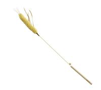 Xinsheinelry Puss Exercise Stick with Removable Quills & Ergonomic Handle for Indoor Activity Natural Wheat Stalk Puss Toy