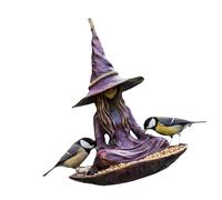 Xinsheinelry Resin Witch Statue Bird Feeder Outdoor Habitat for Attracting Birds Wildlife Attraction Butterfly Habitat Shelter