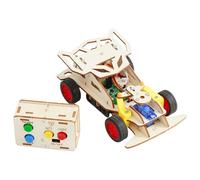 Xinsheinelry Science Education Wood Remote Steering Race Vehicle Making Set for Students Creative Wooden Model Car